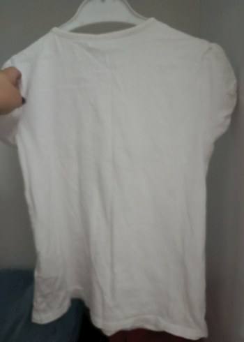 Kız Çocuk Beyaz Kısa Kollu Tişört - Görsel 3