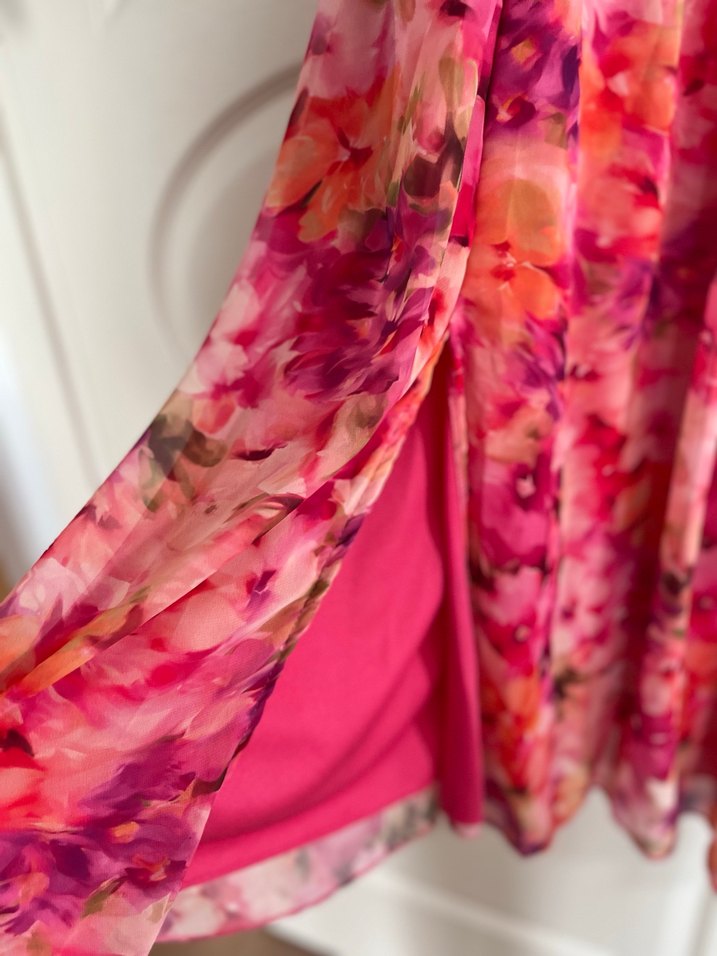 Pembe Desenli Uzun Askılı Bohem Elbise - Görsel 3