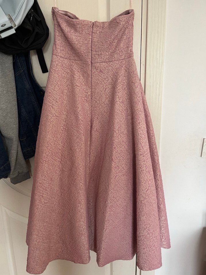 Pembe Straplez Uzun Elbise - Görsel 2