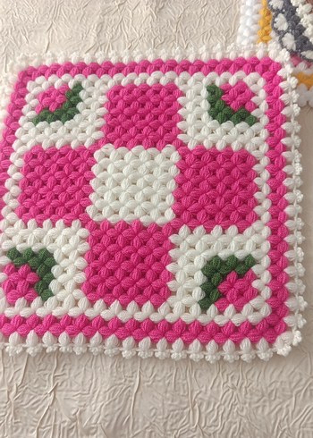 Altı yapraklı örgü çiçek motifli lif - Görsel 5