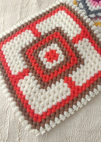 Altı yapraklı örgü çiçek motifli lif - Görsel 4