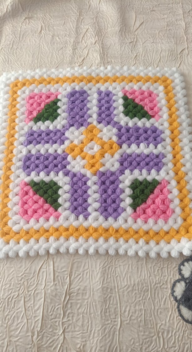 Altı yapraklı örgü çiçek motifli lif - Görsel 3