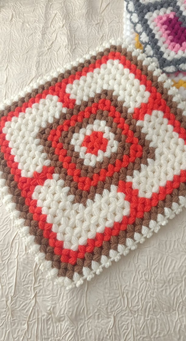 Altı yapraklı örgü çiçek motifli lif - Görsel 4