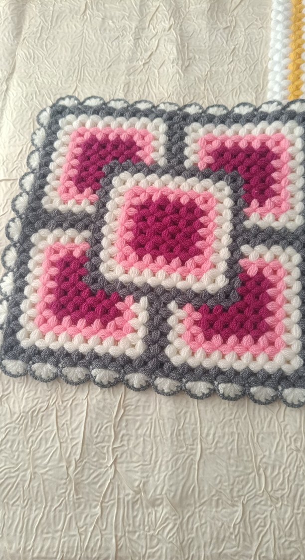 Altı yapraklı örgü çiçek motifli lif - Görsel 2