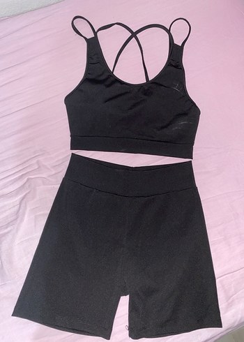 Siyah İnce Askılı Spor Büstiyer takım - Görsel 4