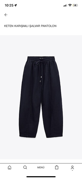Zara keten karışımlı şalvar pantolon