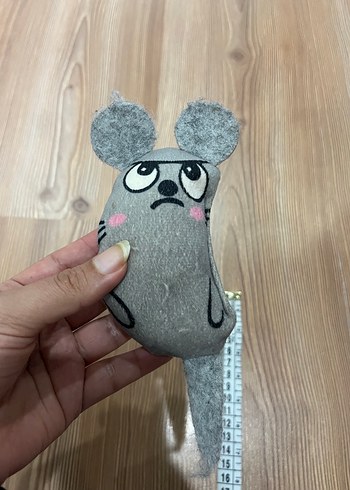 Gri Peluş Fare Kedi Oyuncağı - Görsel 2