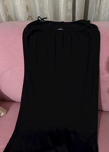 Siyah Drapeli Uzun Hamile Eteği - Görsel 3