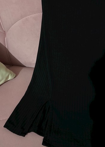 Siyah Drapeli Uzun Hamile Eteği - Görsel 2