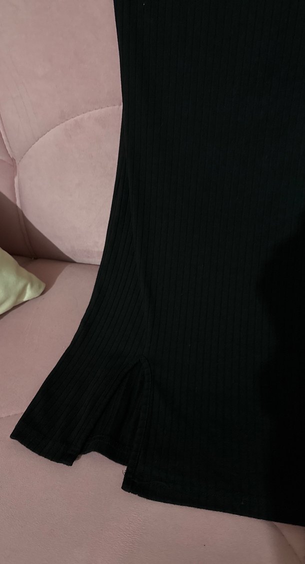 Siyah Drapeli Uzun Hamile Eteği - Görsel 2