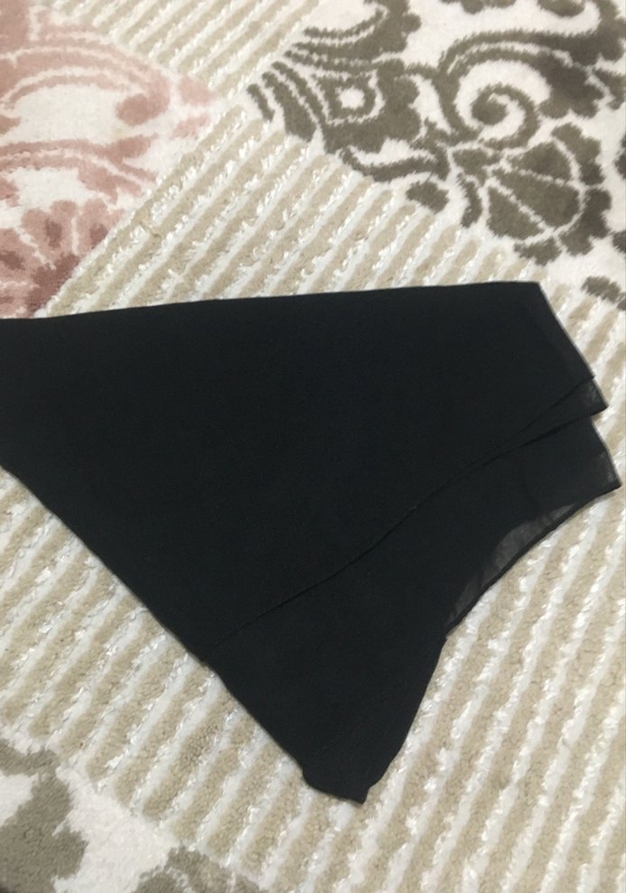 Kadın Siyah Fırfırlı Eşarp 15 adet - Görsel 2