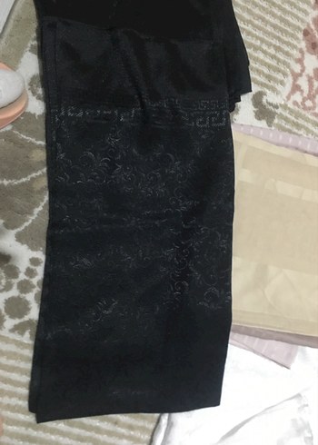 Kadın Siyah Saten Desenli Şal 4 tane - Görsel 2