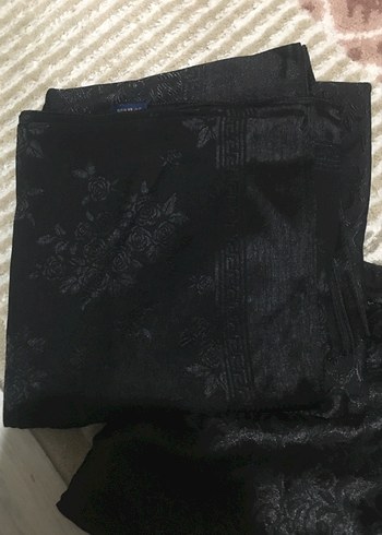 Kadın Siyah Saten Desenli Şal 4 tane - Görsel 3