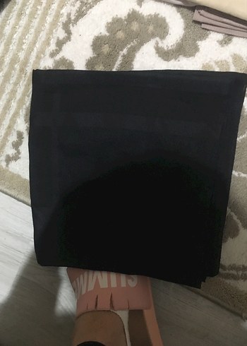 Kadın Siyah Saten Desenli Şal 4 tane - Görsel 4