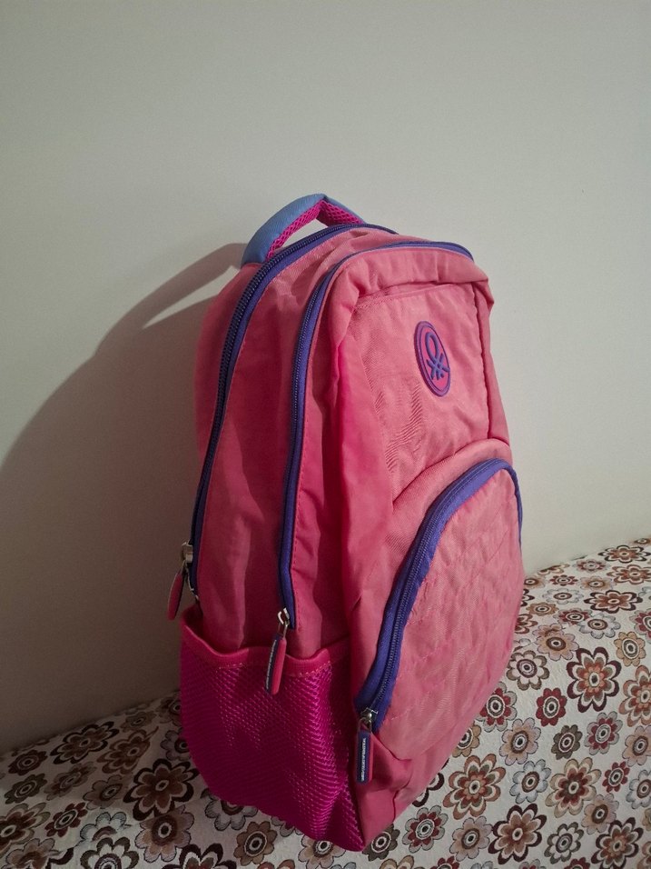 Pembe Fermuarlı Okul Çantası - Görsel 3