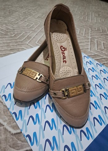 Bej Tokalı Topuklu Kadın Babet - Görsel 2