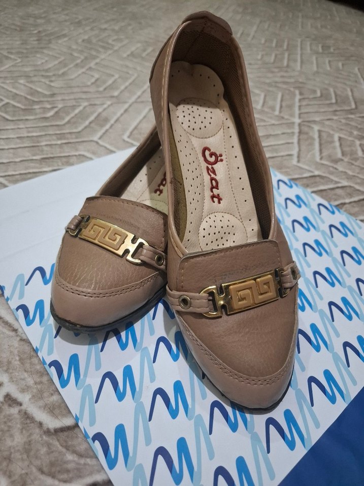 Bej Tokalı Topuklu Kadın Babet - Görsel 2