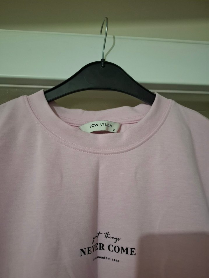 Lcw Pembe Kısa Kollu Pamuk Tişört - Görsel 2