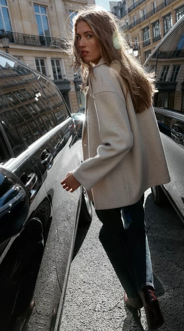 Zara yumuşak kruvaze kaban - Görsel 4