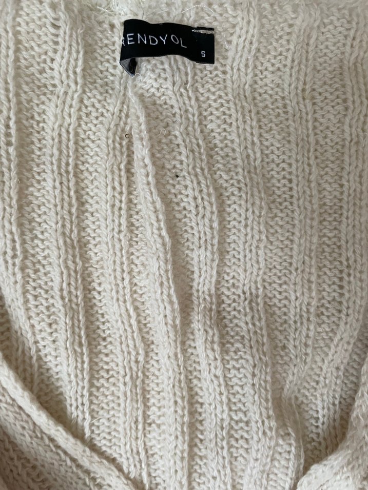 Bej Triko Kadın Kazak Uzun Kollu - Görsel 3