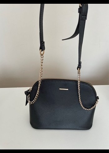 Bershka Siyah Minimalist Deri Kadın Çanta