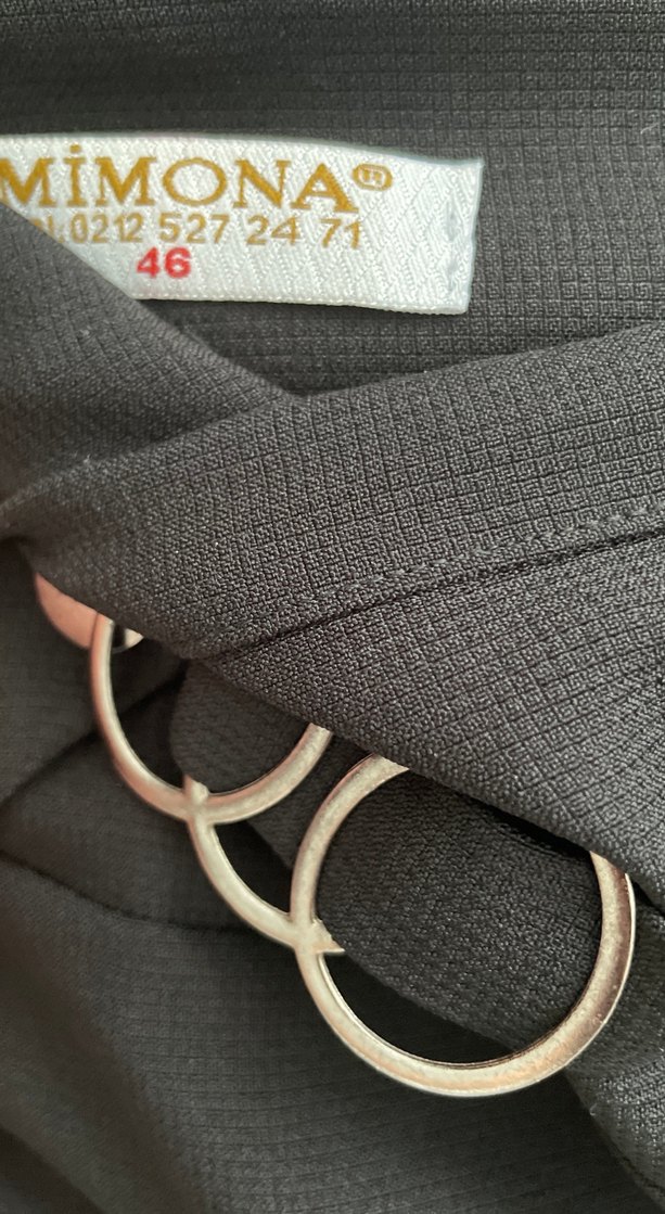 Siyah Midi Kadın Etek - Kemerli, Düz Kesim - Görsel 4