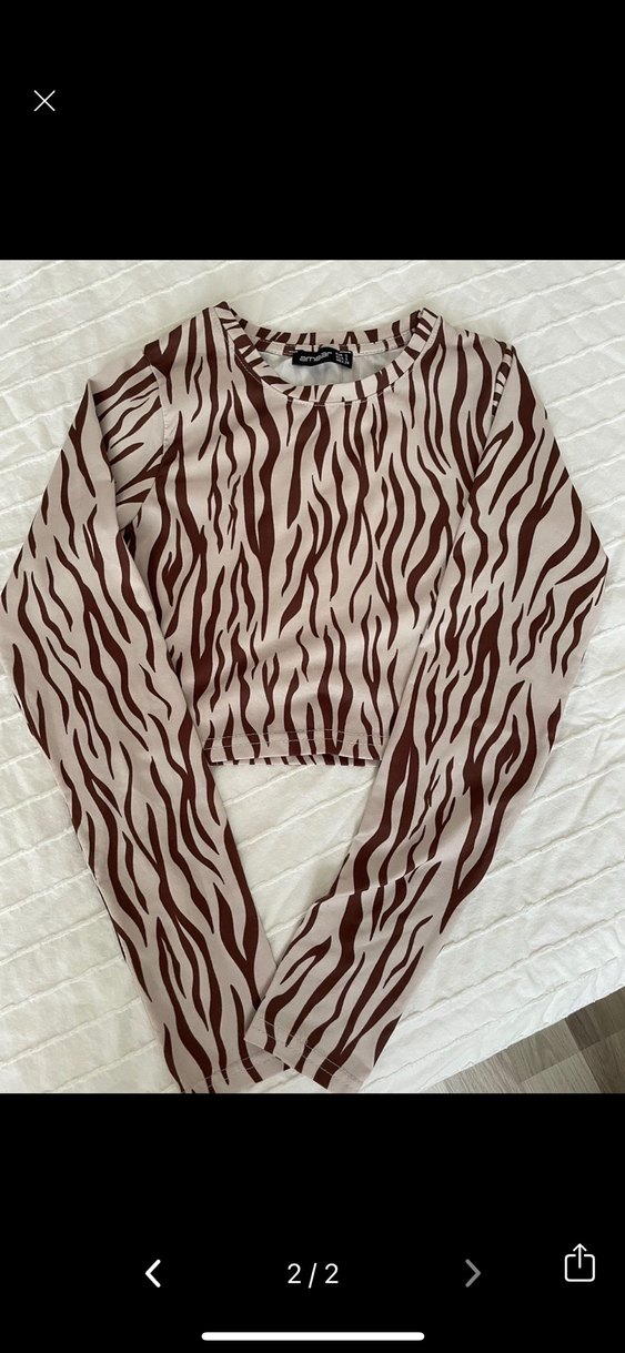 Zebra Desenli Uzun Kollu Kadın Bluz - Görsel 2