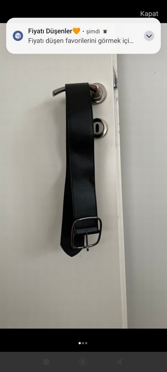 Siyah Deri Minimalist Tokalı Kemer - Görsel 2