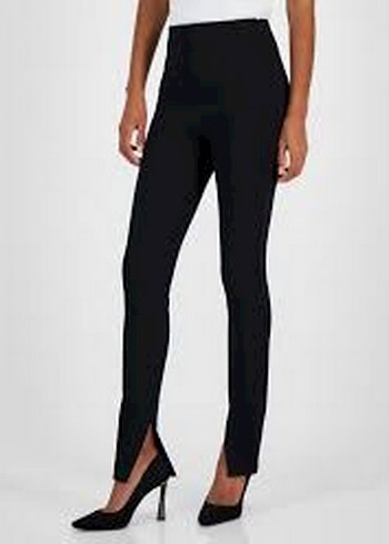 Parlak Siyah Kadın Regular Fit tayt Pantolon - Görsel 2