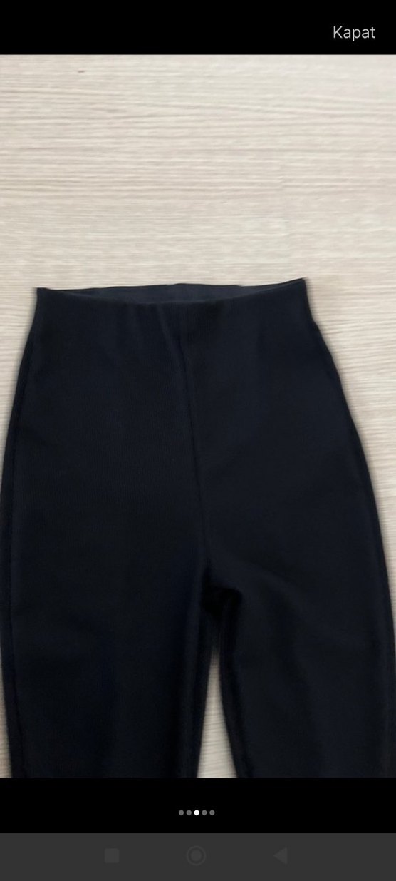 zara fitilli tayt pantolon yırtmaçlı fermuarlı - Görsel 4