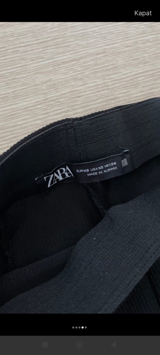zara fitilli tayt pantolon yırtmaçlı fermuarlı - Görsel 3