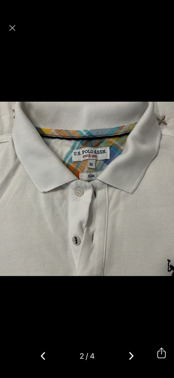 Erkek Beyaz Kısa Kollu Polo Tişört - Görsel 2