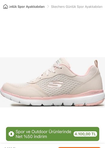 pembe ve Gri Skechers Spor Ayakkabı - Görsel 8