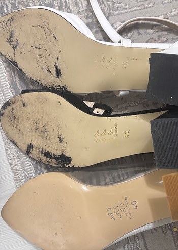 3 adet Klasik Beyaz Tokalı Kadın Topuklu Ayakkabı - Görsel 4
