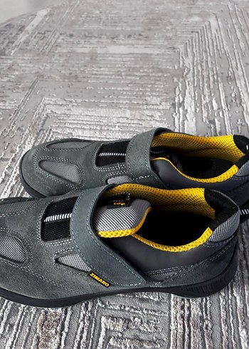 Gri ZMARO demir uçlu iş Ayakkabısı Velcro Bantlı - Görsel 2