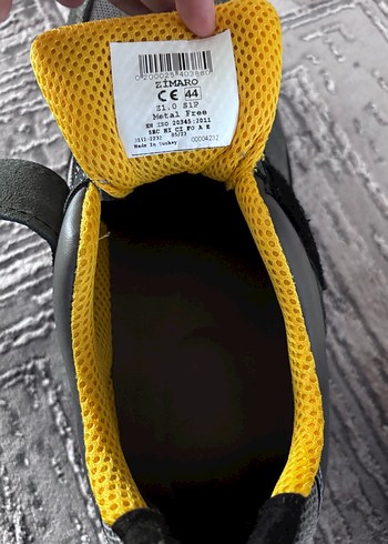 Gri ZMARO demir uçlu iş Ayakkabısı Velcro Bantlı - Görsel 6