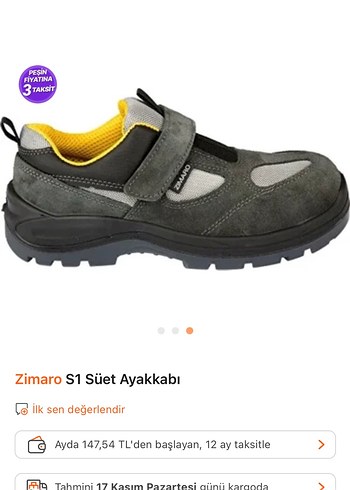 Gri ZMARO demir uçlu iş Ayakkabısı Velcro Bantlı - Görsel 9