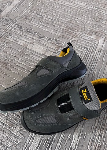 Gri ZMARO demir uçlu iş Ayakkabısı Velcro Bantlı - Görsel 4