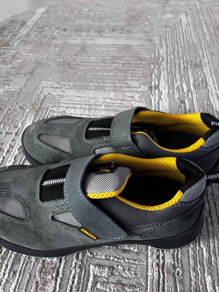 Gri ZMARO demir uçlu iş Ayakkabısı Velcro Bantlı - Görsel 2