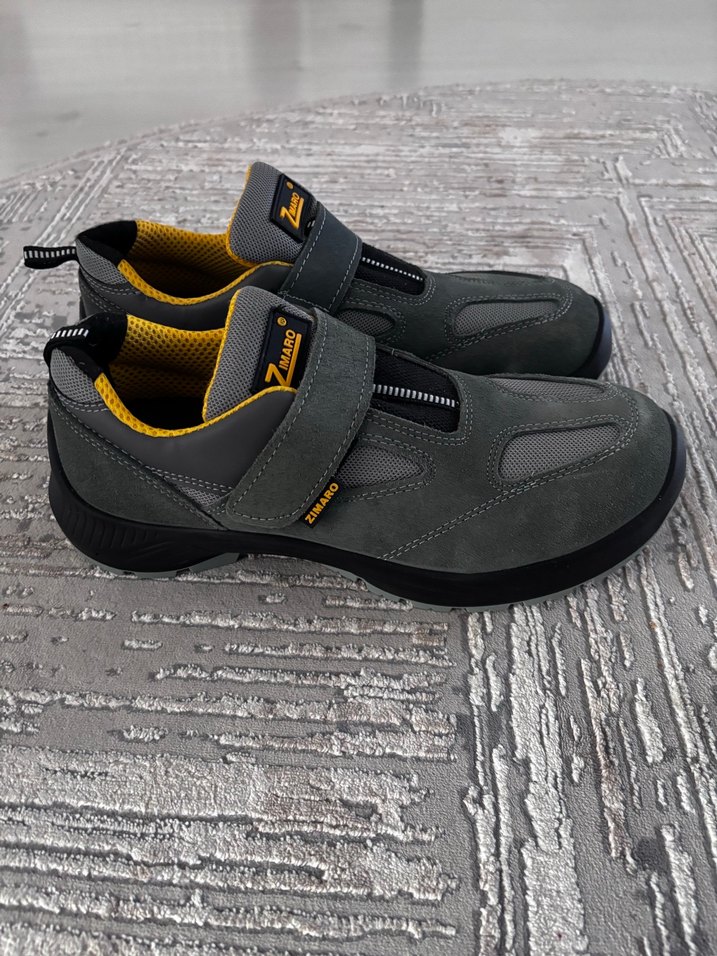 Gri ZMARO demir uçlu iş Ayakkabısı Velcro Bantlı - Görsel 3