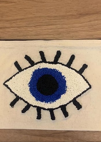 Püsküllü Punch Nakışlı Bej Bohem Kadın Portföy Çanta - Görsel 5