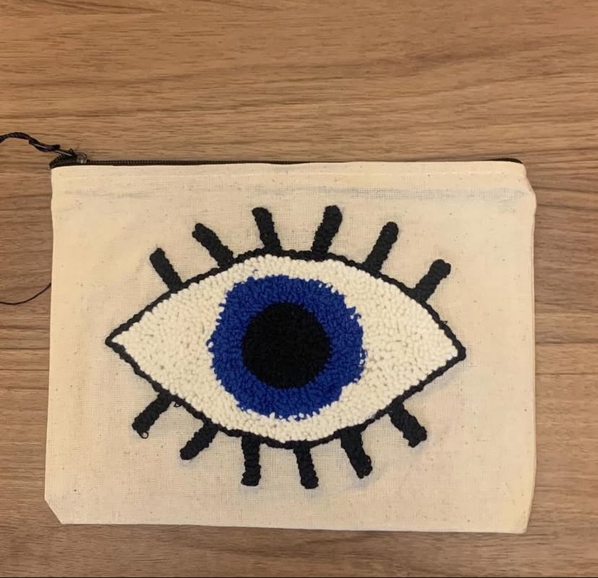 Püsküllü Punch Nakışlı Bej Bohem Kadın Portföy Çanta - Görsel 5