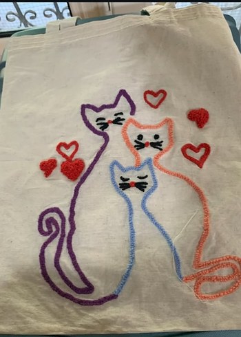 Renkli Punc Nakışlı Çanta - Görsel 3