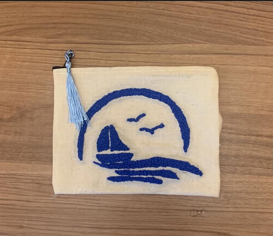 Punch Nakışlı, Püsküllü Bohem Kadın Clutch Çanta - Görsel 3