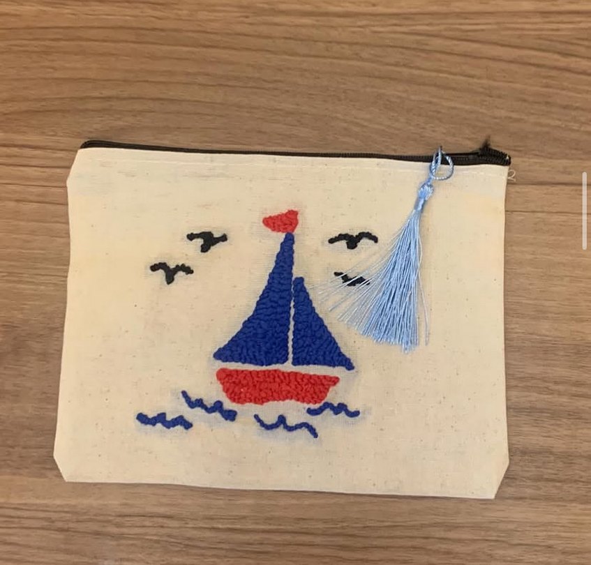 Punch Nakışlı, Püsküllü Bohem Kadın Clutch Çanta - Görsel 4