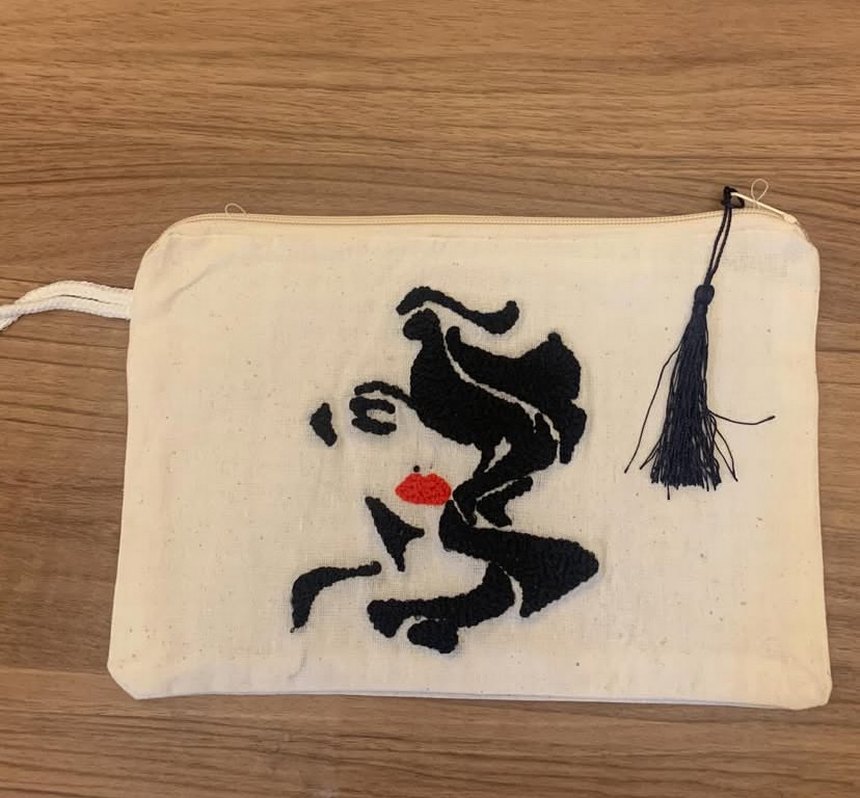 Punch Nakışlı, Püsküllü Bohem Kadın Clutch Çanta - Görsel 2