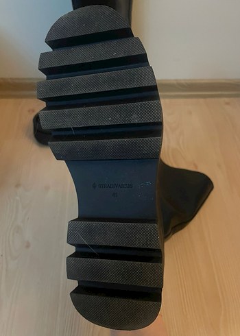 Siyah Deri Platform Topuklu Diz boyu Kadın Çizme - Görsel 5