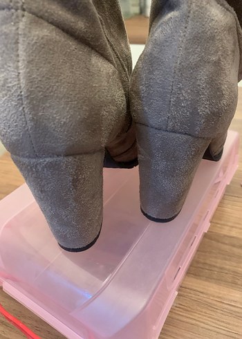 Vizon Süet Stiletto Topuklu Kadın Bot - Görsel 4