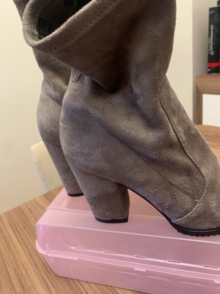 Vizon Süet Stiletto Topuklu Kadın Bot - Görsel 3