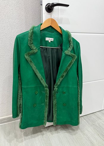 Les Benjamins Dugmeli Yesil Suet Kadin Blazer Ceket